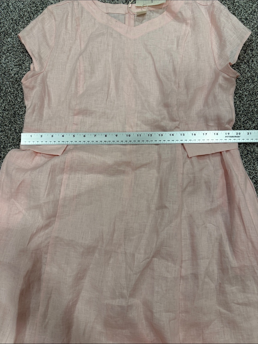 NWT Lintico Alexa Sz XL Light Pink 100% Linen Cottagecore Fit & Flare Midi Dress - Picture 12 of 13